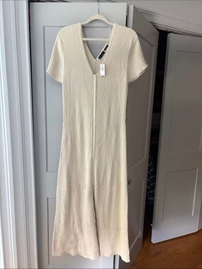 GAP Cream Ribbed Button-Front Women’s Dress